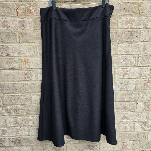 $139 New TALBOTS RIDING CAREER A-line SKIRT 100% ITALY WOOL BLACK NWT Size 14 - Picture 2 of 9
